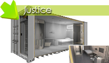 justice cellule d'urgence container